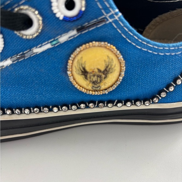 Converse All Star Low Top Bedazzled Skate Shoes Men’s Size 8 135529C Blue Black - Picture 8 of 11